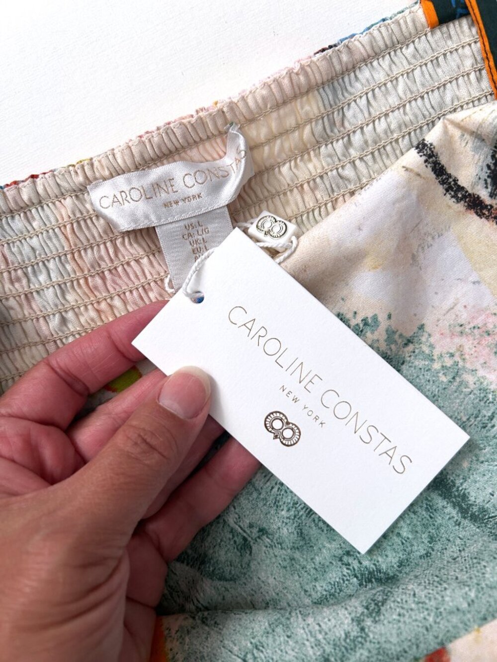 Caroline Constas "Gelato" Cotton Euro Vacation Mediterranean Midi Dress Size L - Picture 8 of 9